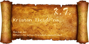 Kriston Ticiána névjegykártya